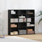 vidaXL - CD-kast - 100,5x23x89,5 - cm - bewerkt - hout - zwart - eikenkleurig
