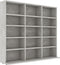 vidaXL - Cd-kast - 102x23x89,5 - cm - bewerkt - hout - betongrijs