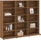 vidaXL - Cd-kast - 102x23x89,5 - cm - bewerkt - hout - bruin - eikenkleur