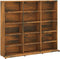 vidaXL - Cd-kast - 102x23x89,5 - cm - bewerkt - hout - gerookt - eikenkleurig