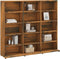 vidaXL - Cd-kast - 102x23x89,5 - cm - bewerkt - hout - gerookt - eikenkleurig