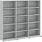 vidaXL - Cd-kast - 102x23x89,5 - cm - bewerkt - hout - grijs - sonoma - eikenkleurig