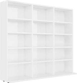 vidaXL - Cd-kast - 102x23x89,5 - cm - bewerkt - hout - hoogglans - wit