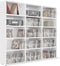 vidaXL - Cd-kast - 102x23x89,5 - cm - bewerkt - hout - hoogglans - wit