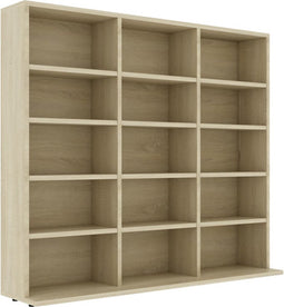 vidaXL - Cd-kast - 102x23x89,5 - cm - bewerkt - hout - sonoma - eikenkleurig