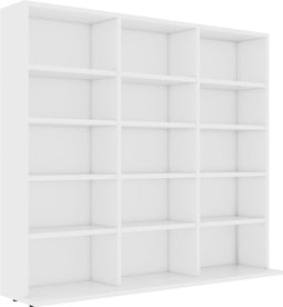 vidaXL - Cd-kast - 102x23x89,5 - cm - bewerkt - hout - wit