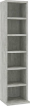 vidaXL - Cd-kast - 21x20x88 - cm - bewerkt - hout - betongrijs