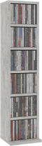 vidaXL - Cd-kast - 21x20x88 - cm - bewerkt - hout - betongrijs