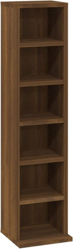 vidaXL - Cd-kast - 21x20x88 - cm - bewerkt - hout - bruin - eikenkleur