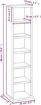 vidaXL - Cd-kast - 21x20x88 - cm - bewerkt - hout - bruin - eikenkleur