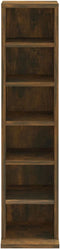 vidaXL - Cd-kast - 21x20x88 - cm - bewerkt - hout - gerookt - eikenkleurig
