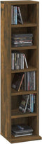 vidaXL - Cd-kast - 21x20x88 - cm - bewerkt - hout - gerookt - eikenkleurig