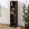 vidaXL - Cd-kast - 21x20x88 - cm - bewerkt - hout - gerookt - eikenkleurig