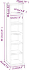 vidaXL - Cd-kast - 21x20x88 - cm - bewerkt - hout - grijs - sonoma - eikenkleurig
