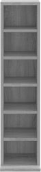 vidaXL - Cd-kast - 21x20x88 - cm - bewerkt - hout - grijs - sonoma - eikenkleurig