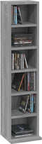 vidaXL - Cd-kast - 21x20x88 - cm - bewerkt - hout - grijs - sonoma - eikenkleurig