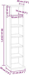 vidaXL - Cd-kast - 21x20x88 - cm - bewerkt - hout - grijs - sonoma - eikenkleurig