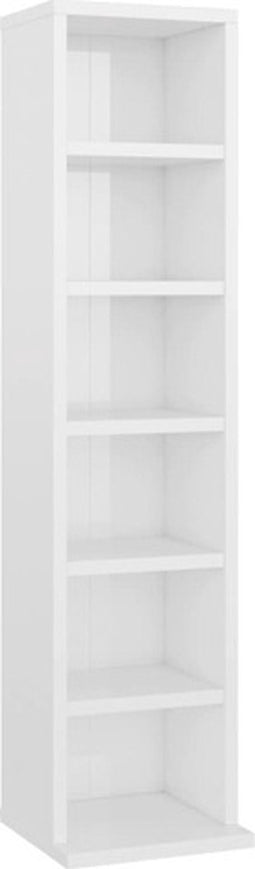 vidaXL - Cd-kast - 21x20x88 - cm - bewerkt - hout - hoogglans - wit