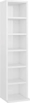 vidaXL - Cd-kast - 21x20x88 - cm - bewerkt - hout - hoogglans - wit