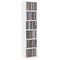 vidaXL - Cd-kast - 21x20x88 - cm - bewerkt - hout - hoogglans - wit