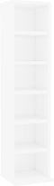 vidaXL - Cd-kast - 21x20x88 - cm - bewerkt - hout - hoogglans - wit