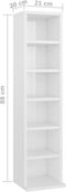 vidaXL - Cd-kast - 21x20x88 - cm - bewerkt - hout - hoogglans - wit