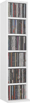 vidaXL - Cd-kast - 21x20x88 - cm - bewerkt - hout - hoogglans - wit