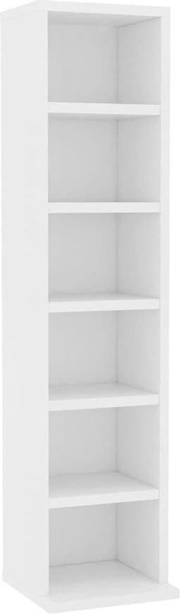 vidaXL - Cd-kast - 21x20x88 - cm - bewerkt - hout - wit