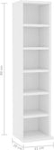 vidaXL - Cd-kast - 21x20x88 - cm - bewerkt - hout - wit