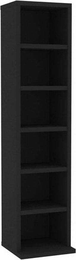vidaXL - Cd-kast - 21x20x88 - cm - bewerkt - hout - zwart