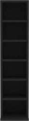 vidaXL - Cd-kast - 21x20x88 - cm - bewerkt - hout - zwart