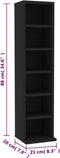 vidaXL - Cd-kast - 21x20x88 - cm - bewerkt - hout - zwart