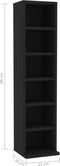 vidaXL - Cd-kast - 21x20x88 - cm - bewerkt - hout - zwart