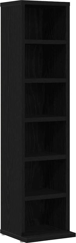 vidaXL - CD-kast - 21x20x88 - cm - spaanplaat - zwart - eikenkleurig