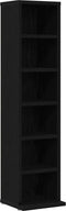 vidaXL - CD-kast - 21x20x88 - cm - spaanplaat - zwart - eikenkleurig