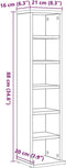vidaXL - CD-kast - 21x20x88 - cm - spaanplaat - zwart - eikenkleurig