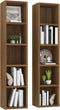 vidaXL - CD-kasten - 2 - st - 21x16x93,5 - bewerkt - hout - bruin - eikenkleur