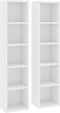 vidaXL - Cd-kasten - 2 - st - 21x16x93,5 - bewerkt - hout - wit