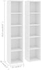 vidaXL - Cd-kasten - 2 - st - 21x16x93,5 - bewerkt - hout - wit