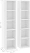vidaXL - Cd-kasten - 2 - st - 21x16x93,5 - bewerkt - hout - wit