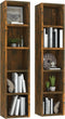 vidaXL - CD-kasten - 2 - st - 21x16x93,5 - cm - bewerkt - hout - gerookt - eikenkleurig