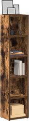 vidaXL - CD-kasten - 2 - st - 21x16x93,5 - cm - bewerkt - hout - gerookt - eikenkleurig