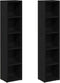 vidaXL - CD-kasten - 2 - st - 21x16x93,5 - cm - spaanplaat - zwart - eikenkleurig