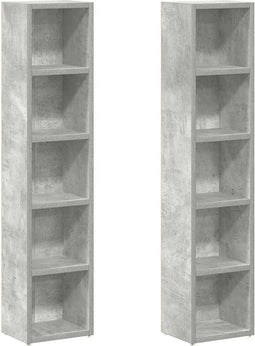 vidaXL - Cd-kasten - 2 - st - 21x16x93,5 - spaanplaat - betongrijs