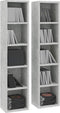 vidaXL - Cd-kasten - 2 - st - 21x16x93,5 - spaanplaat - betongrijs