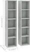 vidaXL - Cd-kasten - 2 - st - 21x16x93,5 - spaanplaat - betongrijs
