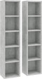 vidaXL - Cd-kasten - 2 - st - 21x16x93,5 - spaanplaat - betongrijs