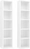 vidaXL - Cd-kasten - 2 - st - 21x16x93,5 - spaanplaat - hoogglans - wit