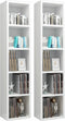 vidaXL - Cd-kasten - 2 - st - 21x16x93,5 - spaanplaat - hoogglans - wit