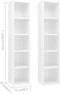 vidaXL - Cd-kasten - 2 - st - 21x16x93,5 - spaanplaat - hoogglans - wit